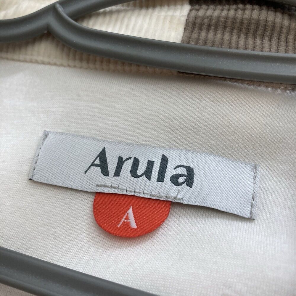 Arula Women's Ivory Corduroy Shacket Size 1X Colorblock Patchwork Boho Jacket - Picture 13 of 16